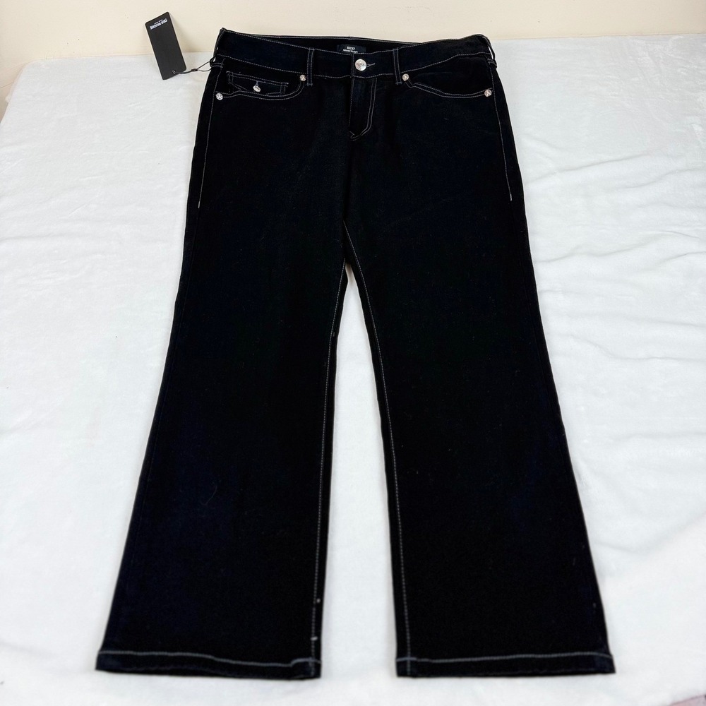 True Religion Ricky Flap SN Black Jeans Mens 34x30 (Fit 36x29) Straight Leg NEW - Picture 4 of 10